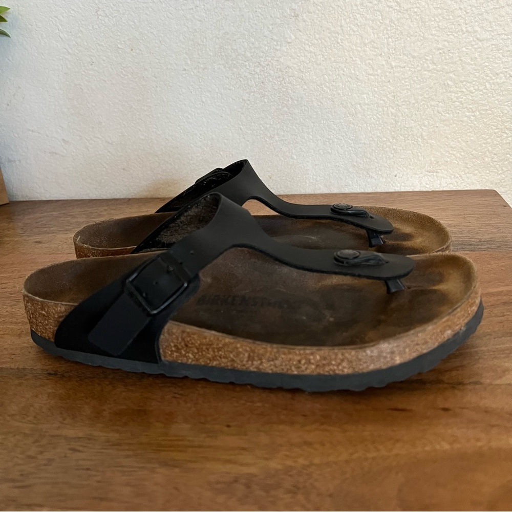 Birkenstock Black GIZEH Leather Thong Sandals Size 9-9.5